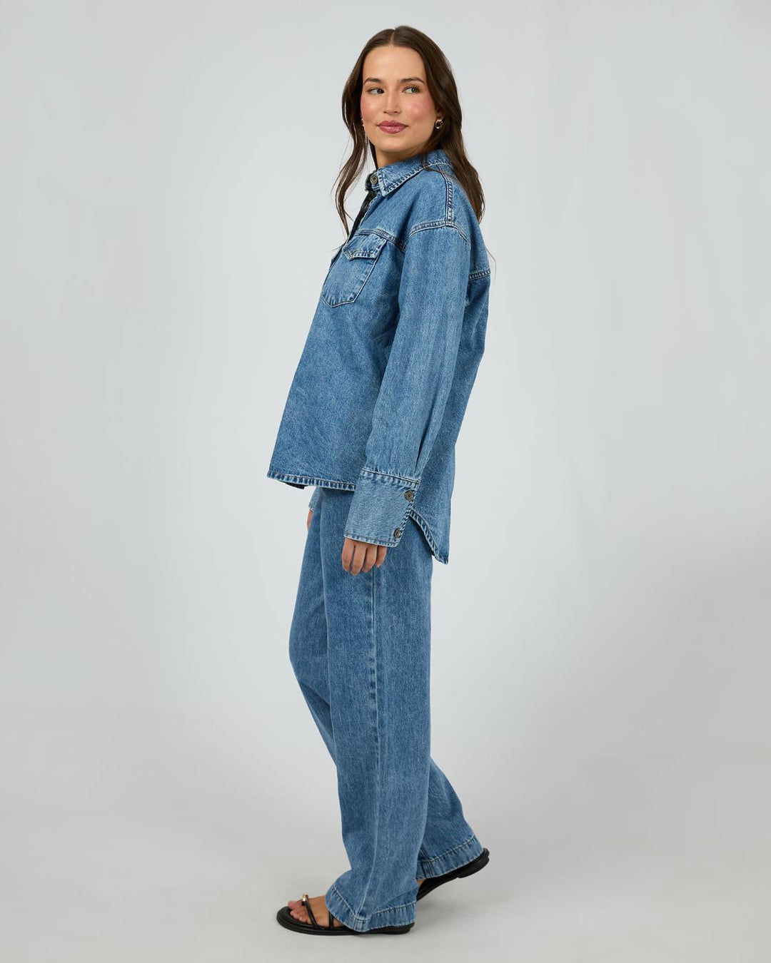 Silent Theory - Aster Denim Shirt Mid Blue