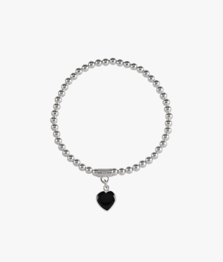Von Treskow - Stretchy Black Onyx Heart Bracelet