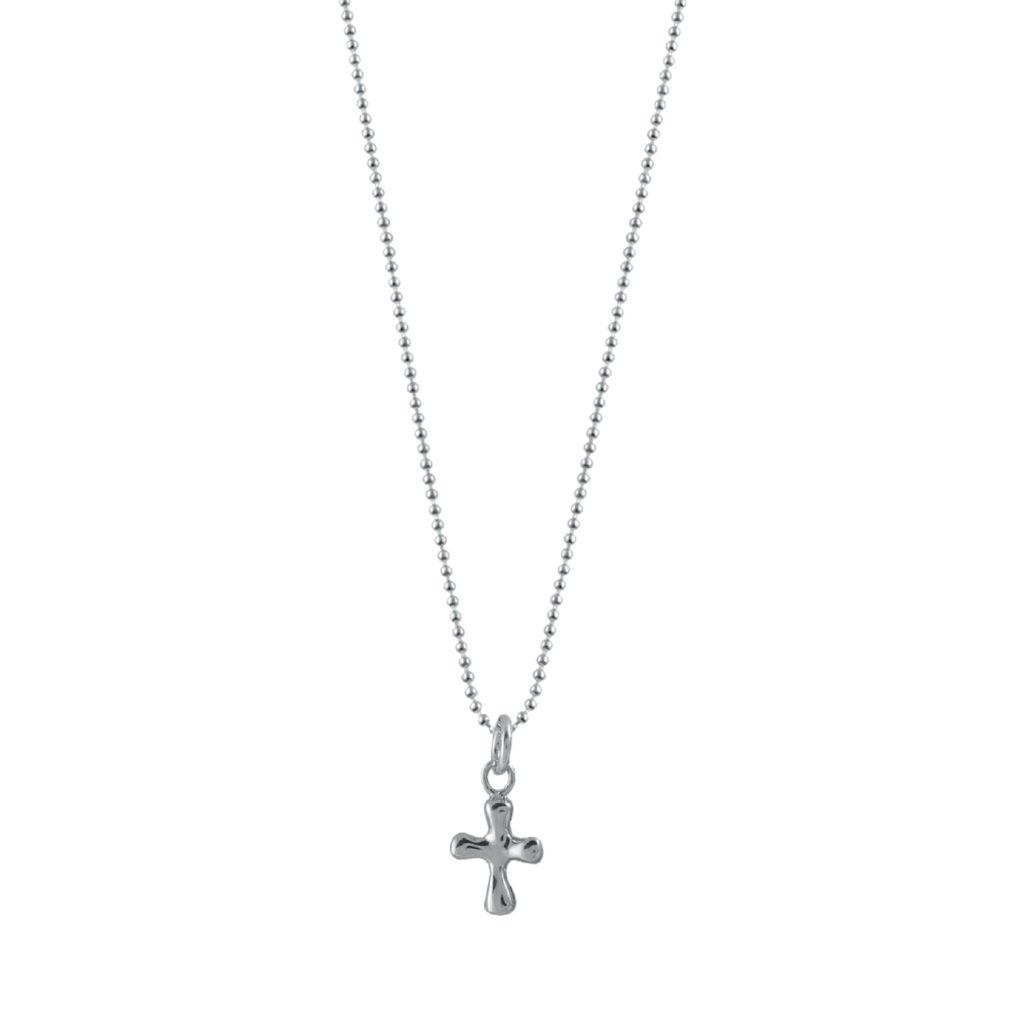 Von Treskow - Fine Ball Chain Necklace With Silver Cross Charm