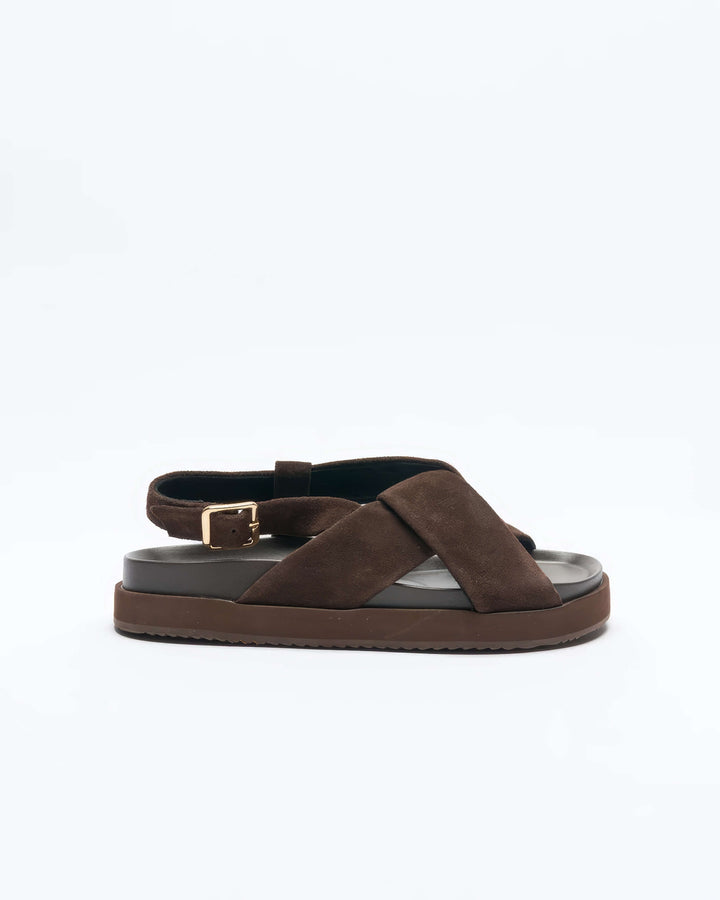 Walnut Shoes - Mya Leather Sandal Chocolate