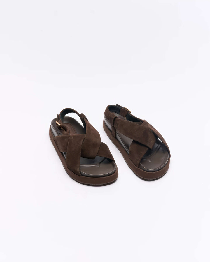 Walnut Shoes - Mya Leather Sandal Chocolate