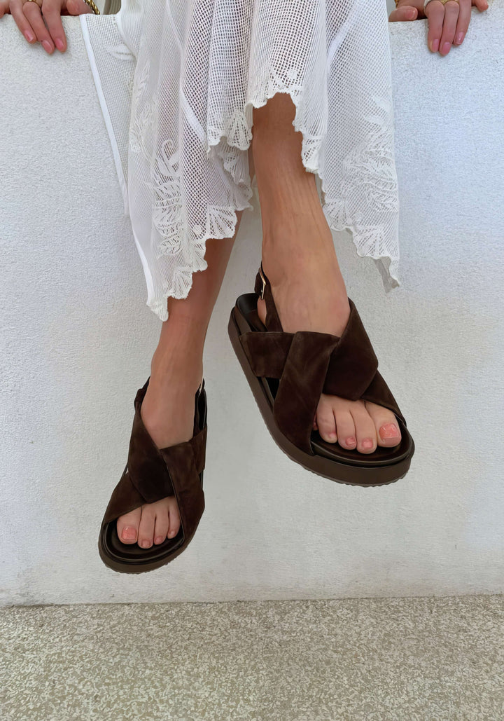 Walnut Shoes - Mya Leather Sandal Chocolate